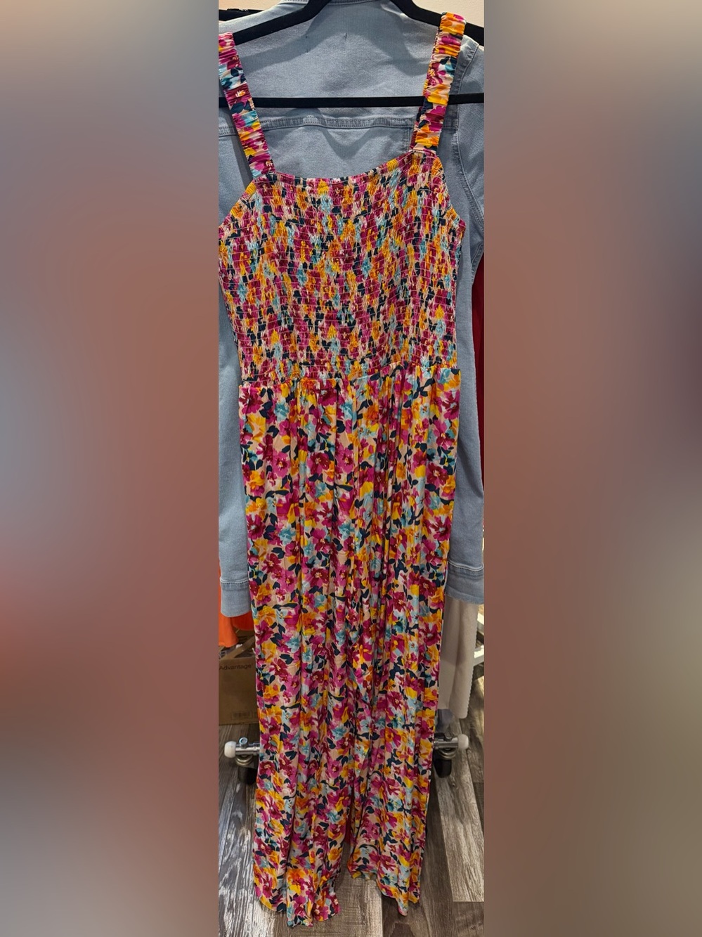 Floral Smocked Wide-Leg Jumpsuit - Pink Multi